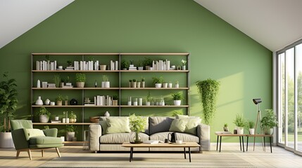ultra realistic extremely green wall