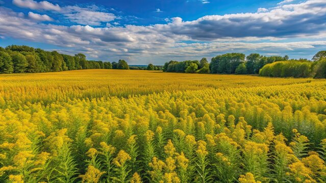 Beautiful goldenrod field in Wooster, Ohio, goldenrod, field, flowers, nature, landscape, yellow, Ohio, countryside, blooming