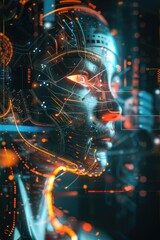 Obraz premium Glowing facial features