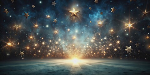 Naklejka premium Dark underworld with stars exploding, underworld, stars, explosion, galaxy, cosmic, dark, mysterious, space, abyss, depth