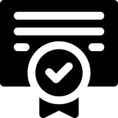 certificate icon. vector glyph icon for your website, mobile, presentation, and logo design.