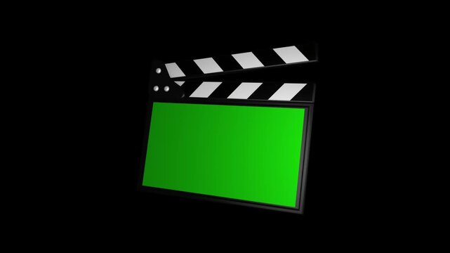 An animated green screen clapperboard with a movie theater seat. Perfect for movie intros and outros
