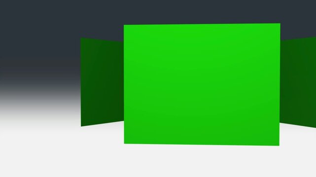 Advertising display Commercial Green Screen promotion space, corporate agency announcement marketing animated slideshow horizontal