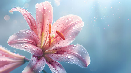 Fototapeta premium Fresh dew lily background