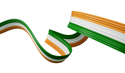 Waving Ribbon Flag of India 3d illustration
