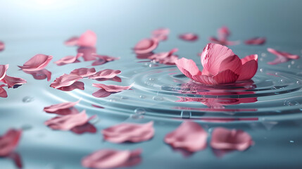 Flower petals floating on water
