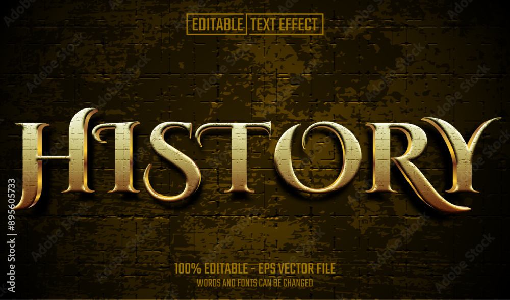 Wall mural history editable text effect