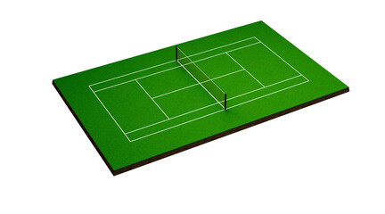 3d illustration of a tennis court with perspective
