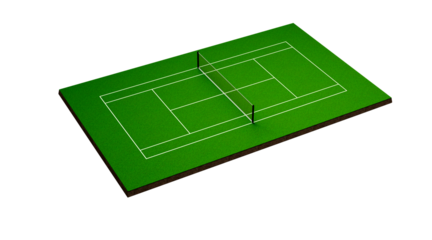 3d illustration of a tennis court with perspective
