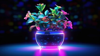 Neon Plant in a Pot