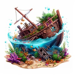 Obraz premium The scene is colorful and lively, with a sense of adventure and exploration