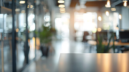 Fototapeta premium Abstract blurred office interior room. blurry working space with defocused effect. use for background or backdrop in business concept