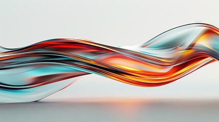   A wave of liquid flows in multiple colors against a white backdrop The surface reflects light below
