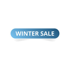 Winter sale button for website, label banner in rounded rectangle design vector illustration