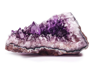 Fototapeta premium Amethyst isolated on white background. Created with Ai