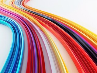 Multicolored Stripes on White Background