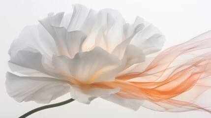 Fototapeta premium A sharp focus on a white flower with a faint background depicting a bloom nearby