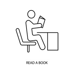 read a book concept line icon. Simple element illustration. read a book concept outline symbol design.