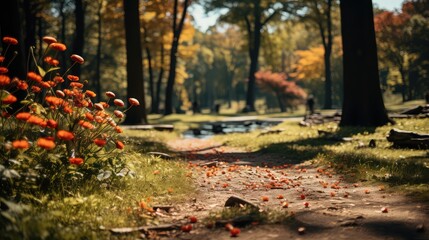 Beautiful autumn in the park
