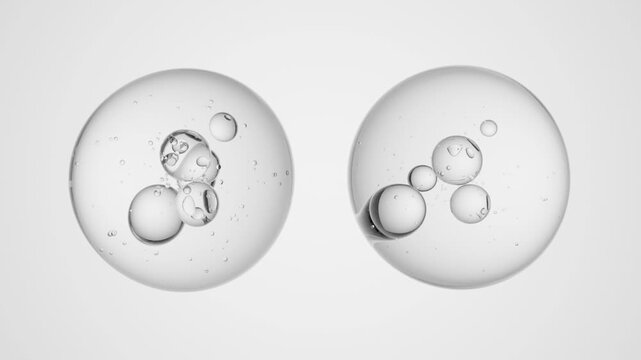 Beauty Essence and Water Drops in a 3D Animation, Showcasing Advanced Skincare Solutions for Cosmetic Product Advertising