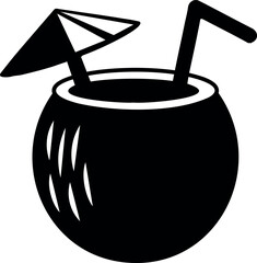 Tropic coctail of coconut. Vector illustration