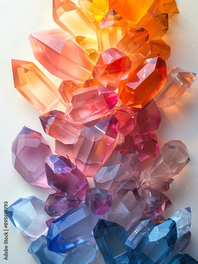 Wall mural gemstones