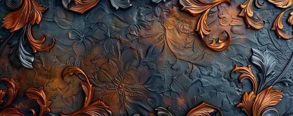 Embossed paper texture with intricate designs, 4K hyperrealistic photo