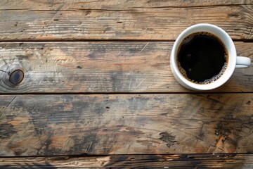 Coffee Cup on a Rustic Wooden Table