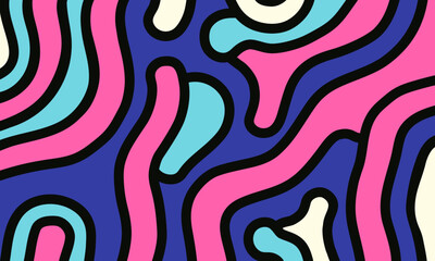 Abstract Background with Playful Pink, Blue, and White Stripes