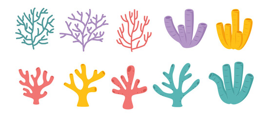 Coral Illustration Simple Set