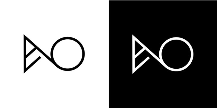 eo ao letter with play on icon