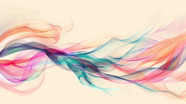   A vibrant wave of smoke on a white background with a soft pink tint