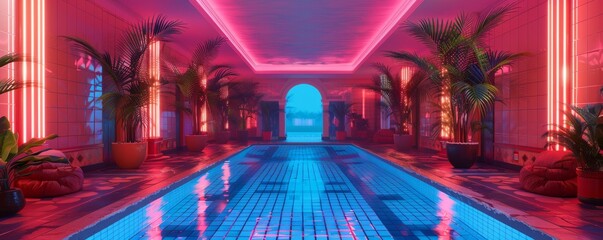 Obraz premium Cyberpunk City Nights: Neon Jungle, 4K hyperrealistic photo