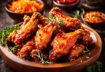 deliciously crispy spicy chicken wings mouthwatering sauce flavorful seasoning perfect any gathering, appetizer, snack, barbecue, grilled, buffalo, hot