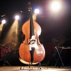 double bass stringed instrument, AI generated