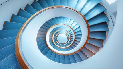 A mesmerizing topdown view of a spiral staircase