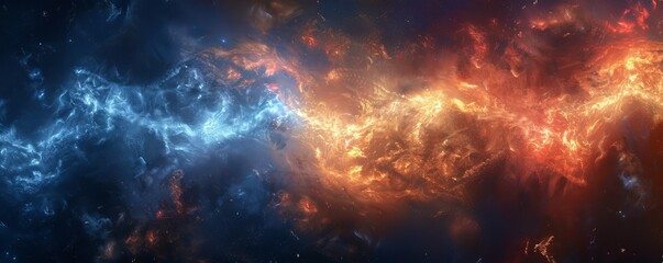 Fototapeta premium Cosmic storm brewing in the depths of space.