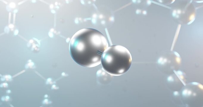 Hydrofluoric acid rotating 3d molecule, molecular structure of solution hydrogen fluoride, seamless video