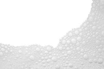 Soap foam or shampoo Soap foam texture or shampoo surface with bubble isolated with clipping path on background.