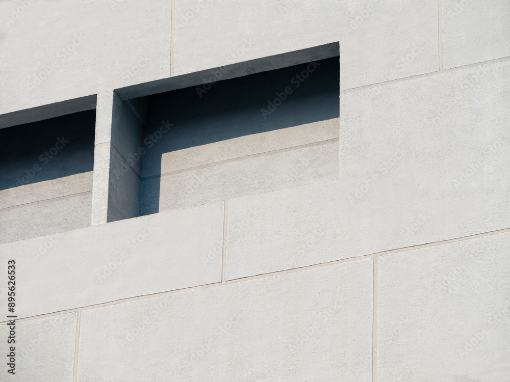 Poster concrete wall square void shade shadow modern building architecture details