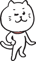 かわいい女子猫キャラの日常イラスト