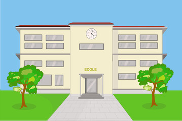 Etablissement scolaire vu de face	