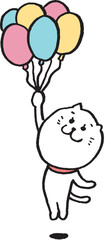 かわいい女子猫キャラの日常イラスト