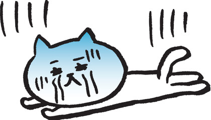 かわいい女子猫キャラの日常イラスト