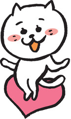 かわいい女子猫キャラの日常イラスト