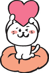 Fototapeta premium かわいい女子猫キャラの日常イラスト
