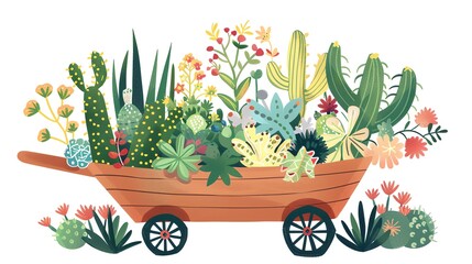 Create a clipart of a Succulent arrangement in a geometric terrariumin a kawaii style, simplified to feature fewer elements for a cleaner look, Use a color palette that is appealing to children