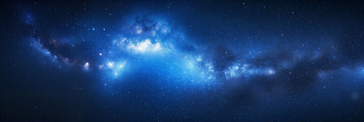 Obraz premium Night sky filled with stars and nebulae. Cosmic background with copy space.