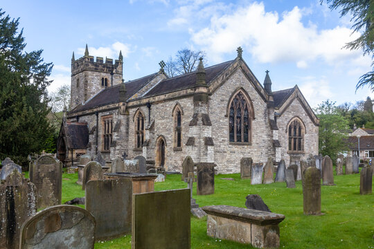Holy Trinity Church, Ashford-in-the-Water. A 13th Century Norman Church in the Peak District, Derbyshire. From South East.