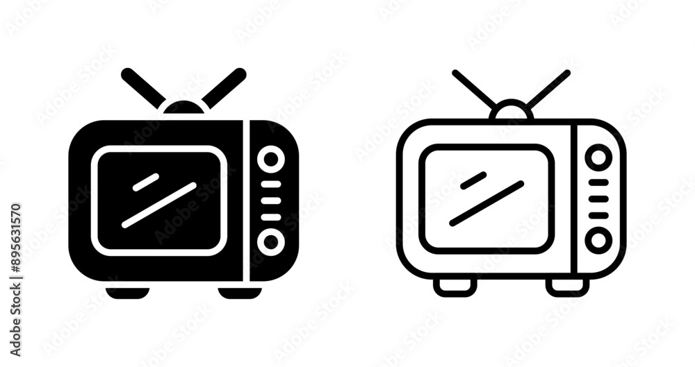 Sticker television vector icon